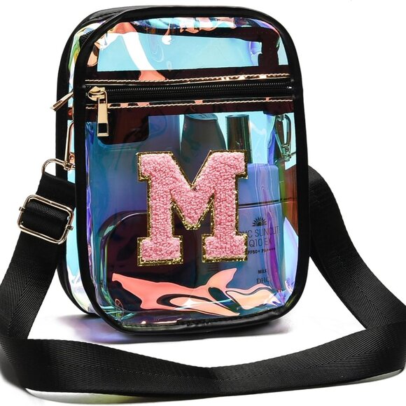Personalized Initial Clear Crossbody Bag Women Waterproof Stadium Approved Fashi - Picture 1 of 8